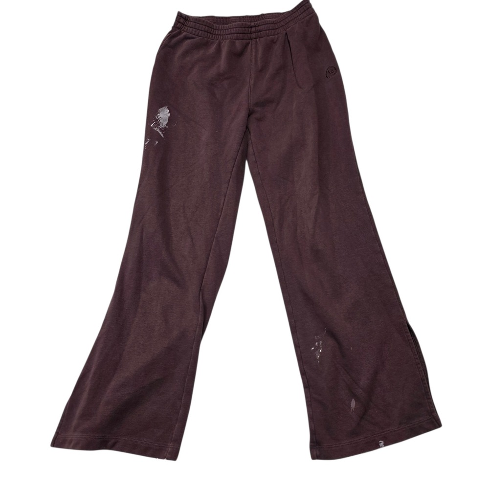 Vuori Sweatpants Womens L Purple Wide Leg Slit Hem Cotton Blend Joggers Plum
